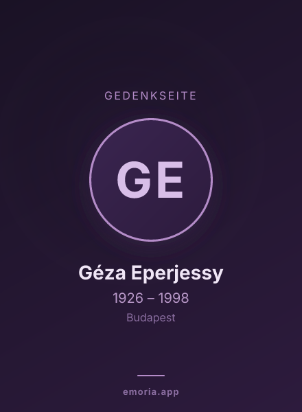 Gedenkportrait von Géza Eperjessy