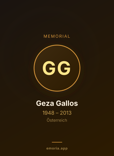 Memorial portrait of Geza Gallos
