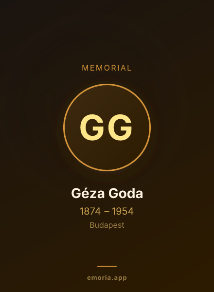 Memorial portrait of Géza Goda