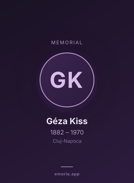 Memorial portrait of Géza Kiss