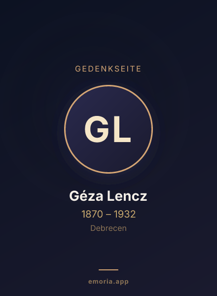 Gedenkportrait von Géza Lencz