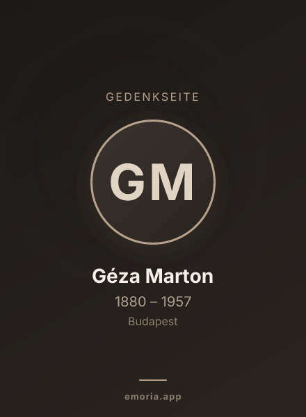 Gedenkportrait von Géza Marton