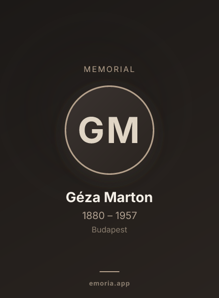 Memorial portrait of Géza Marton