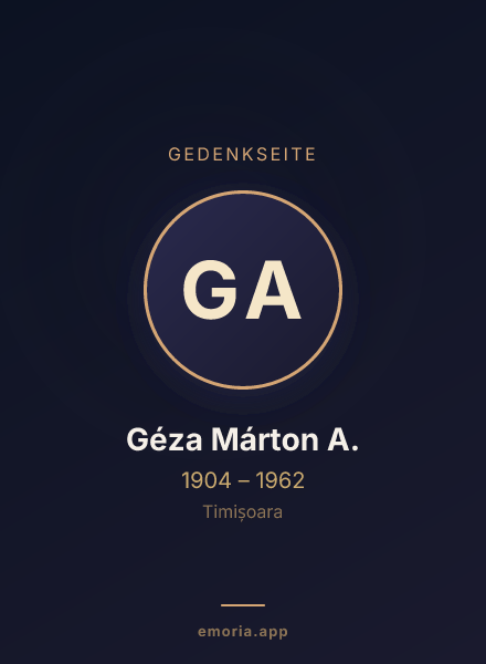 Gedenkportrait von Géza Márton A.