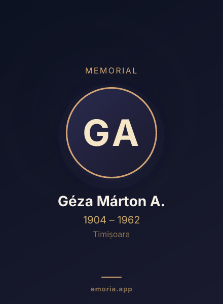 Memorial portrait of Géza Márton A.