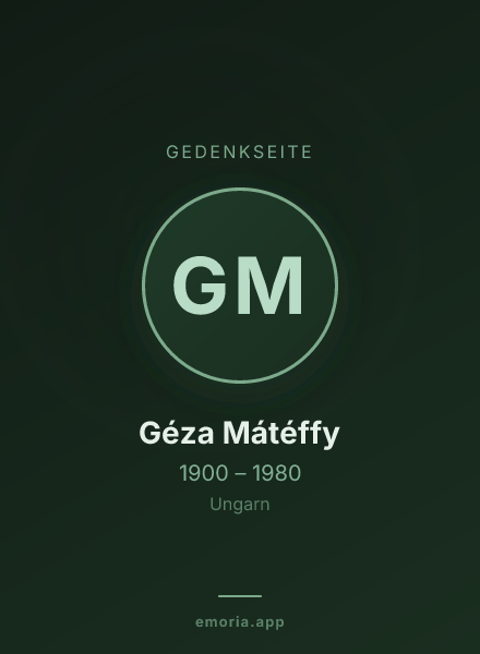 Gedenkportrait von Géza Mátéffy