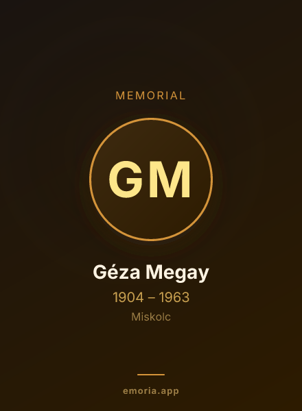 Memorial portrait of Géza Megay