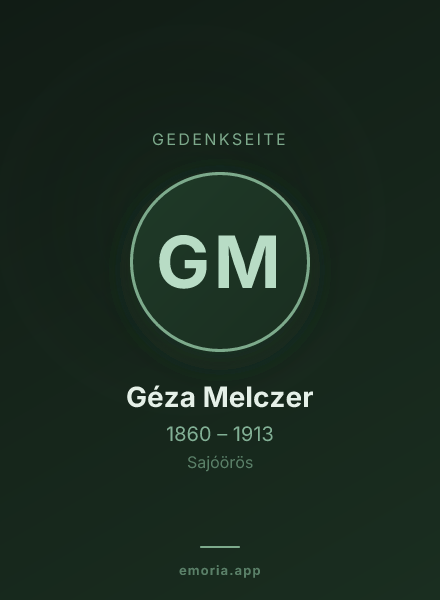 Gedenkportrait von Géza Melczer