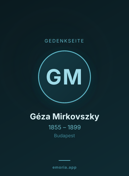 Gedenkportrait von Géza Mirkovszky