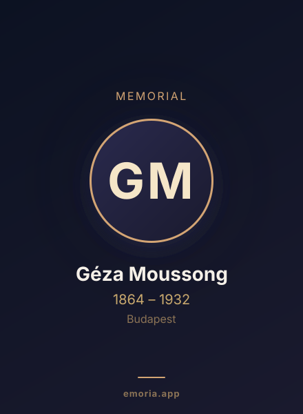 Memorial portrait of Géza Moussong