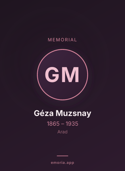 Memorial portrait of Géza Muzsnay