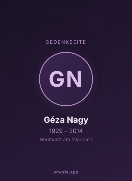 Gedenkportrait von Géza Nagy