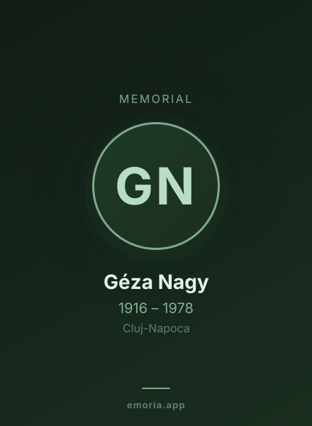 Memorial portrait of Géza Nagy