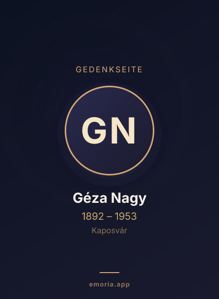 Gedenkportrait von Géza Nagy