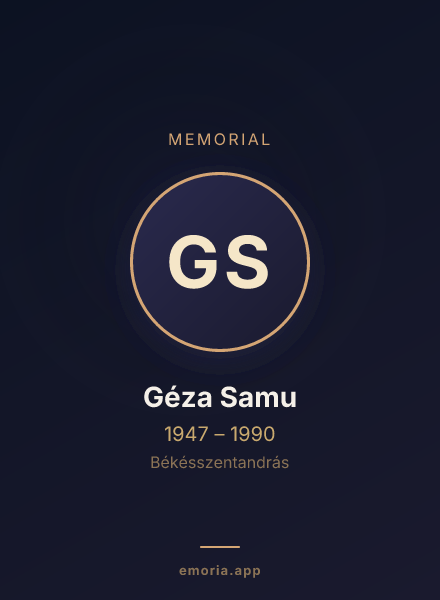 Memorial portrait of Géza Samu