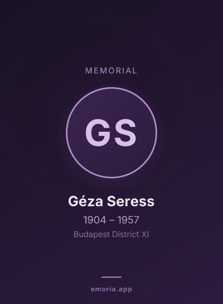 Memorial portrait of Géza Seress