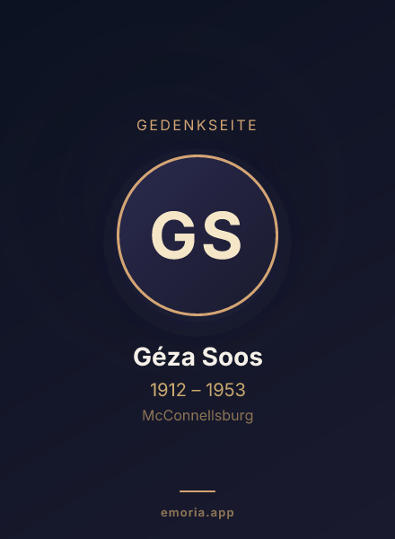 Gedenkportrait von Géza Soos