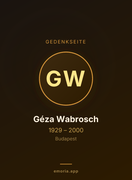 Gedenkportrait von Géza Wabrosch