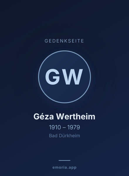 Gedenkportrait von Géza Wertheim