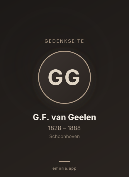 Gedenkportrait von G.F. van Geelen
