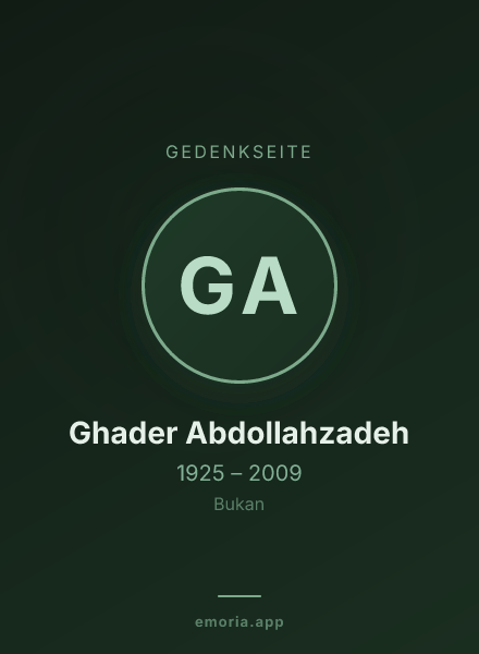 Gedenkportrait von Ghader Abdollahzadeh