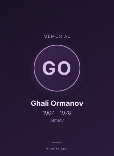 Memorial portrait of Ghali Ormanov
