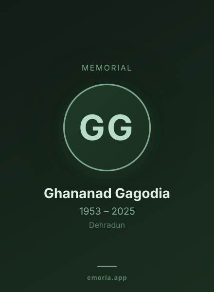 Memorial portrait of Ghananad Gagodia