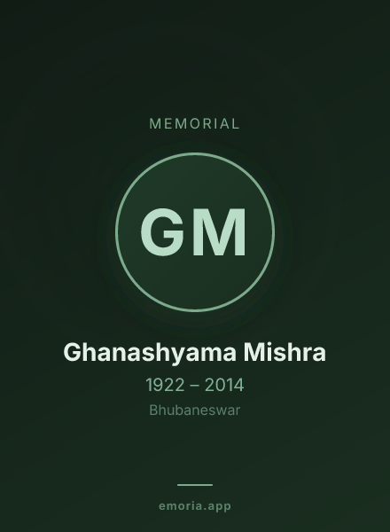 Memorial portrait of Ghanashyama Mishra