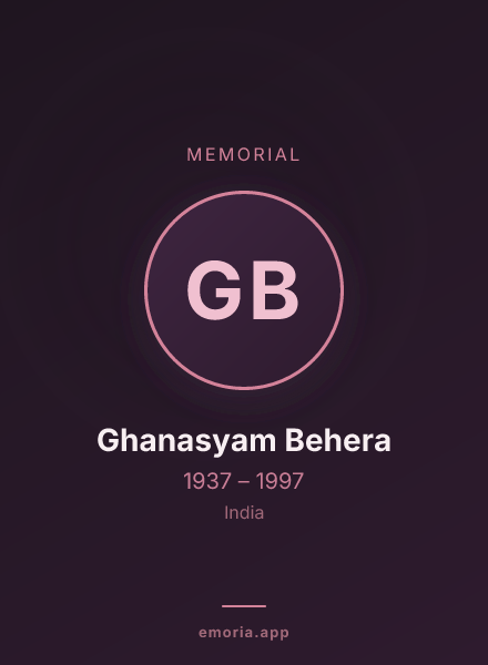 Memorial portrait of Ghanasyam Behera
