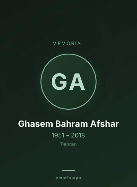 Memorial portrait of Ghasem Bahram Afshar