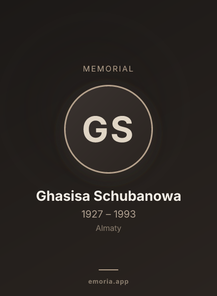 Memorial portrait of Ghasisa Schubanowa