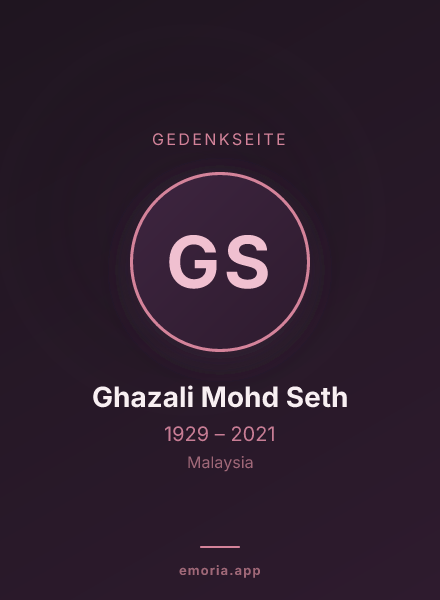 Gedenkportrait von Ghazali Mohd Seth