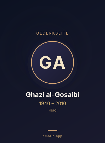 Gedenkportrait von Ghazi al-Gosaibi