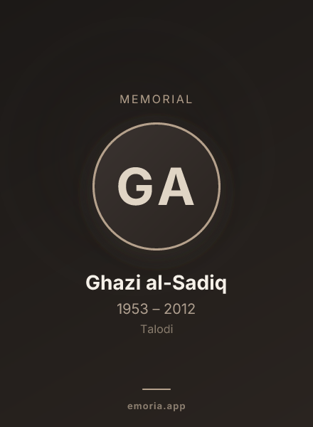 Memorial portrait of Ghazi al-Sadiq