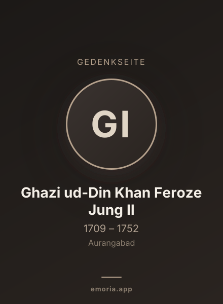 Gedenkportrait von Ghazi ud-Din Khan Feroze Jung II