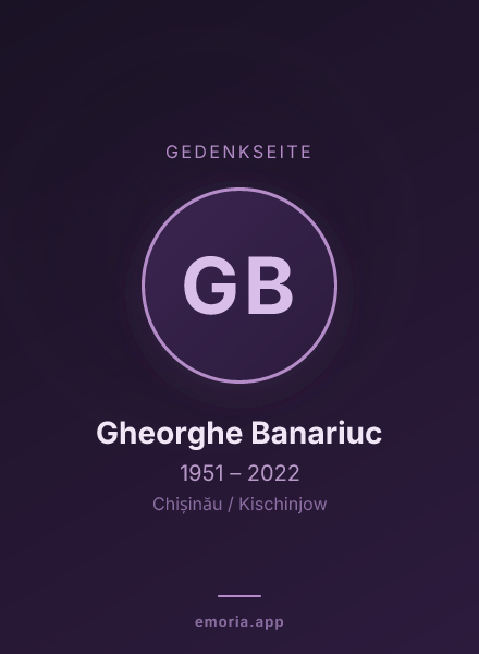 Gedenkportrait von Gheorghe Banariuc