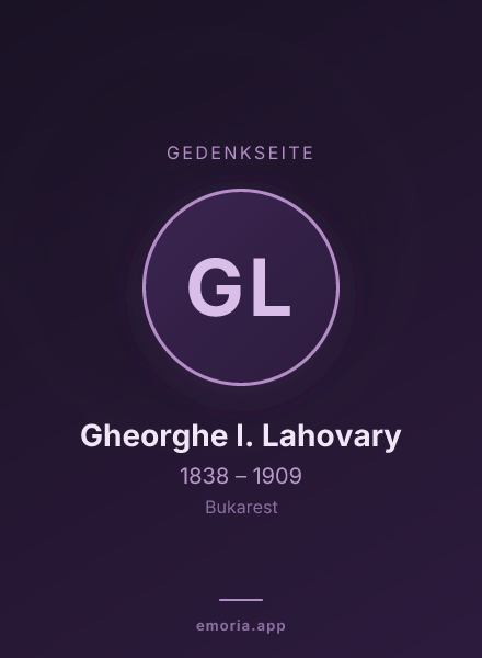 Gedenkportrait von Gheorghe I. Lahovary