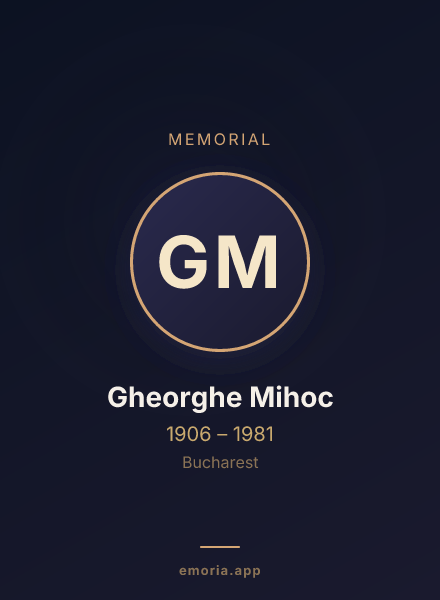 Memorial portrait of Gheorghe Mihoc