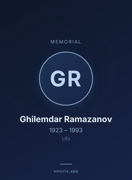 Memorial portrait of Ghilemdar Ramazanov