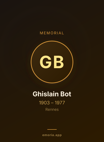 Memorial portrait of Ghislain Bot