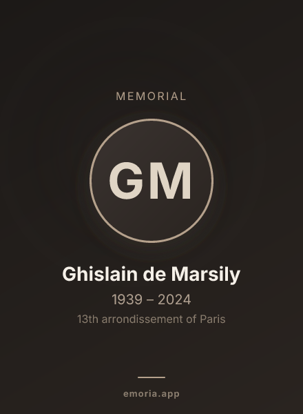 Memorial portrait of Ghislain de Marsily
