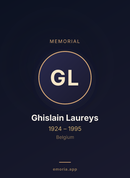 Memorial portrait of Ghislain Laureys