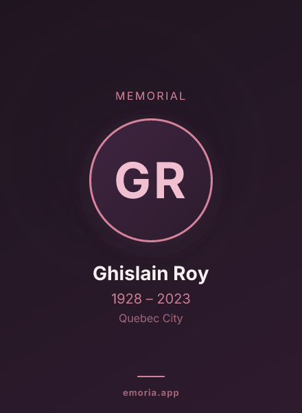 Memorial portrait of Ghislain Roy