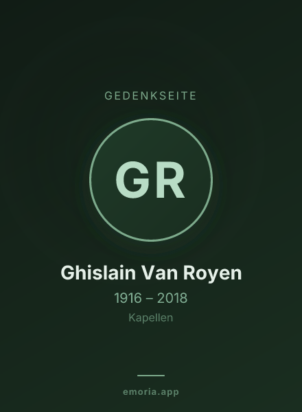 Gedenkportrait von Ghislain Van Royen