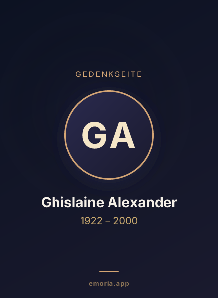 Gedenkportrait von Ghislaine Alexander