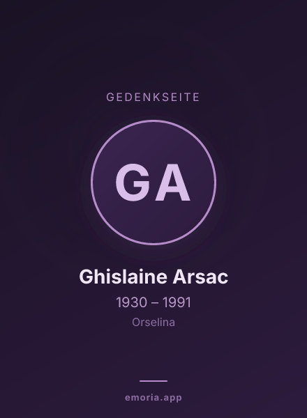 Gedenkportrait von Ghislaine Arsac