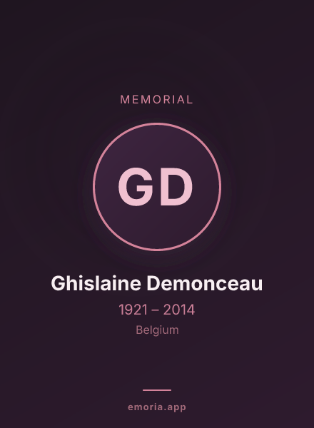 Memorial portrait of Ghislaine Demonceau