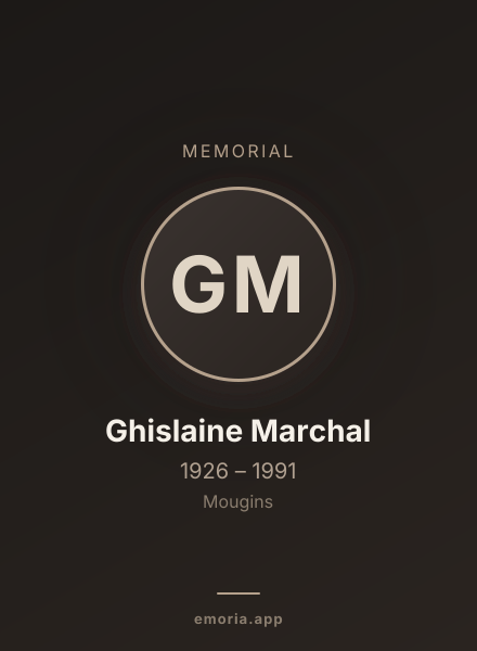 Memorial portrait of Ghislaine Marchal