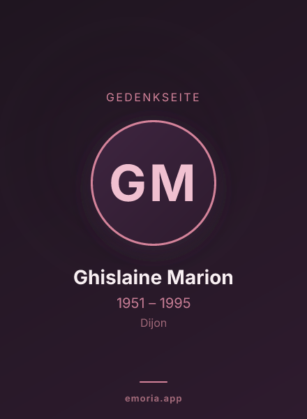 Gedenkportrait von Ghislaine Marion