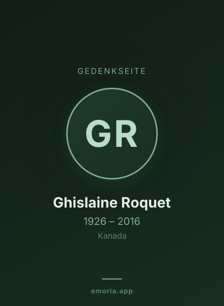 Gedenkportrait von Ghislaine Roquet
